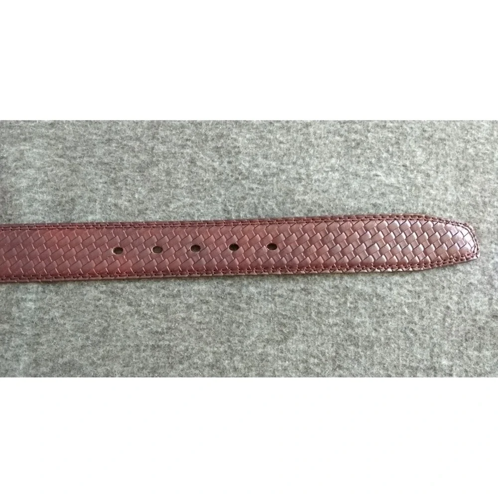 Braided‎ Brown Leather Belt Silver Tone Buckle Federato in Pelle Mens 51